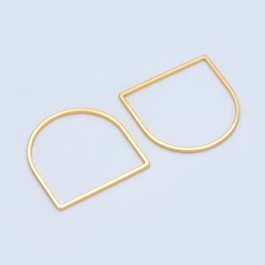 10pcs Gold/ Silver tone Horseshoe Loops, Geometric Hoop Link Connectors, Gold/ Rhodium plated BrassHorse Shoe Hoop Pendants (GB-1314)