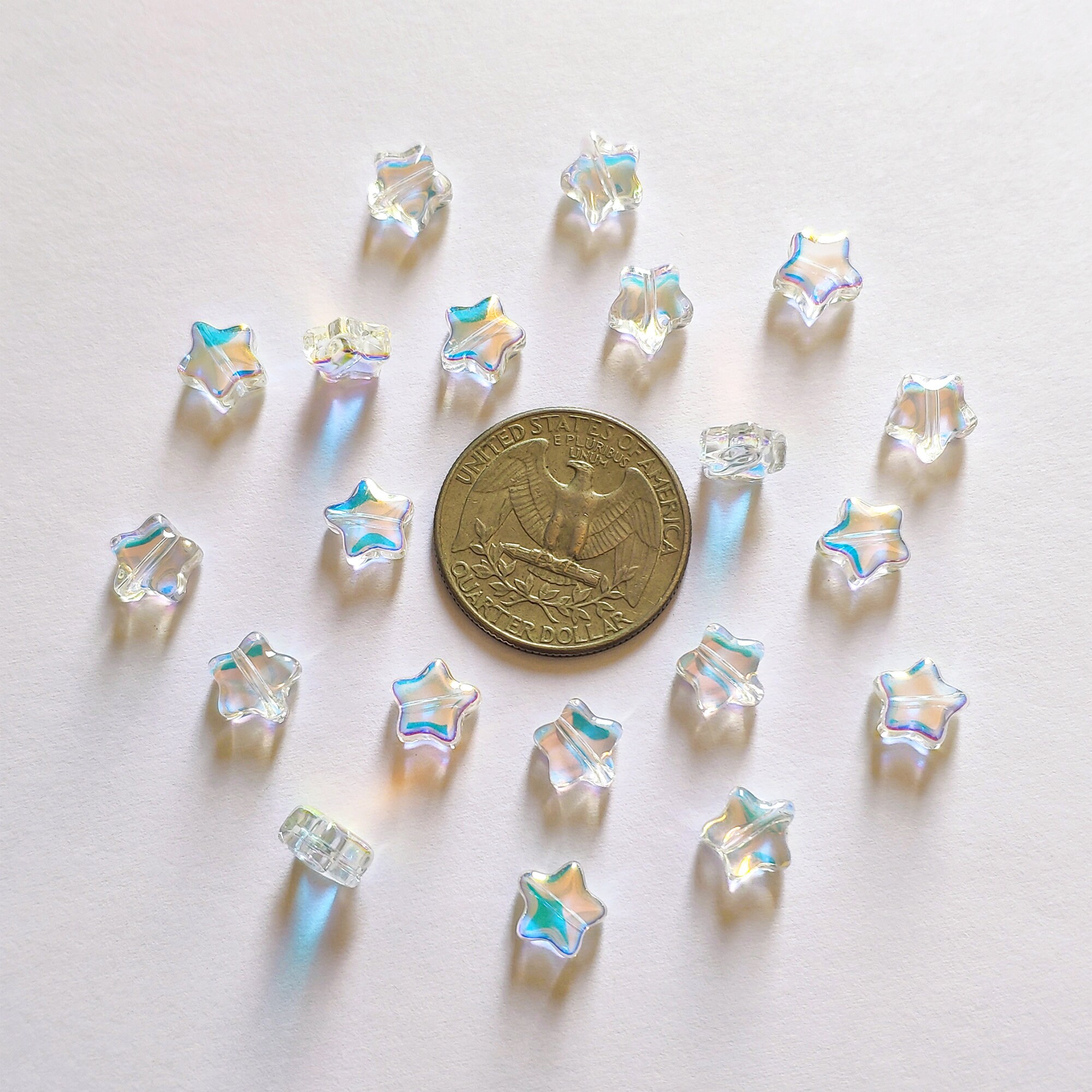 20pcs Crystal Star Beads 8mm Glass Star Charm Pendants Etsy