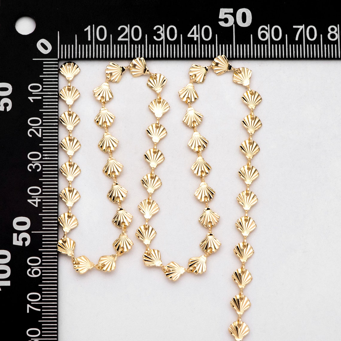 Gold/ Sliver Tone Shell Chain, 18K Real Gold/ Rhodium Plated Brass, DIY ...