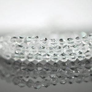 115pcs Crystal  BiCone Faceted 4mm Glass Beads Transparent -(LZ04-3)