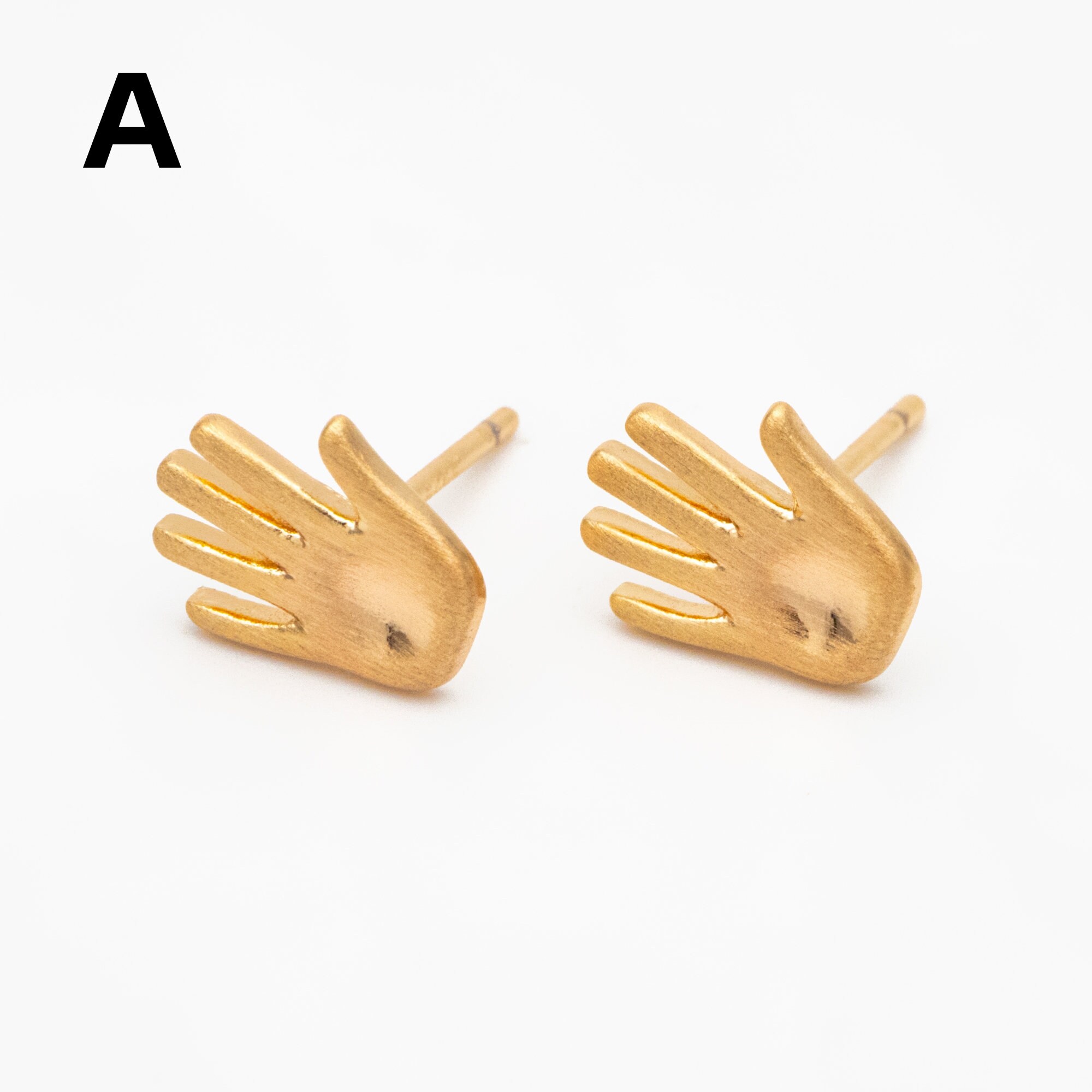 アクセサリー nontan.lucky GSTV 10pcs Gold Gesture Earrings, Gold Plated Brass, Minimalist