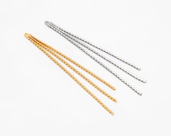 10pcs Chain Tassel Charms 62mm, Gold/ Rhodium plated Brass, Tassel Earring Components (GB-3523)