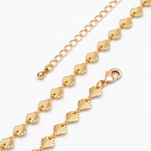 Shell Chain Bracelet/ Anklet/ Necklace with Extender Chain, 18K Gold plated Brass, 16-18 inch Adjustable, Ready to Wear (#LK-571-1)