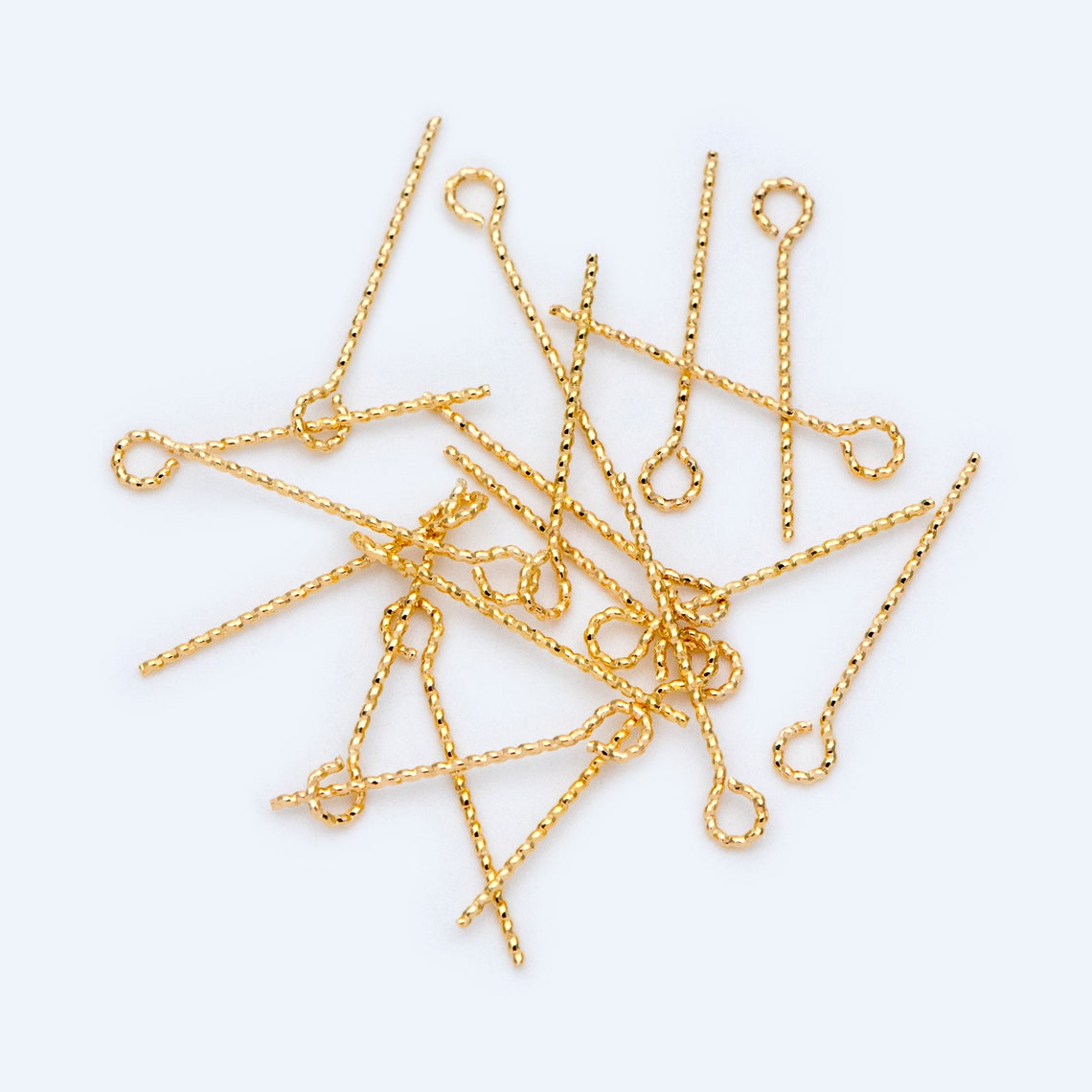 100pcs Gold Eye Pins Gold Plated Brass Eyepins Wholesale Etsy