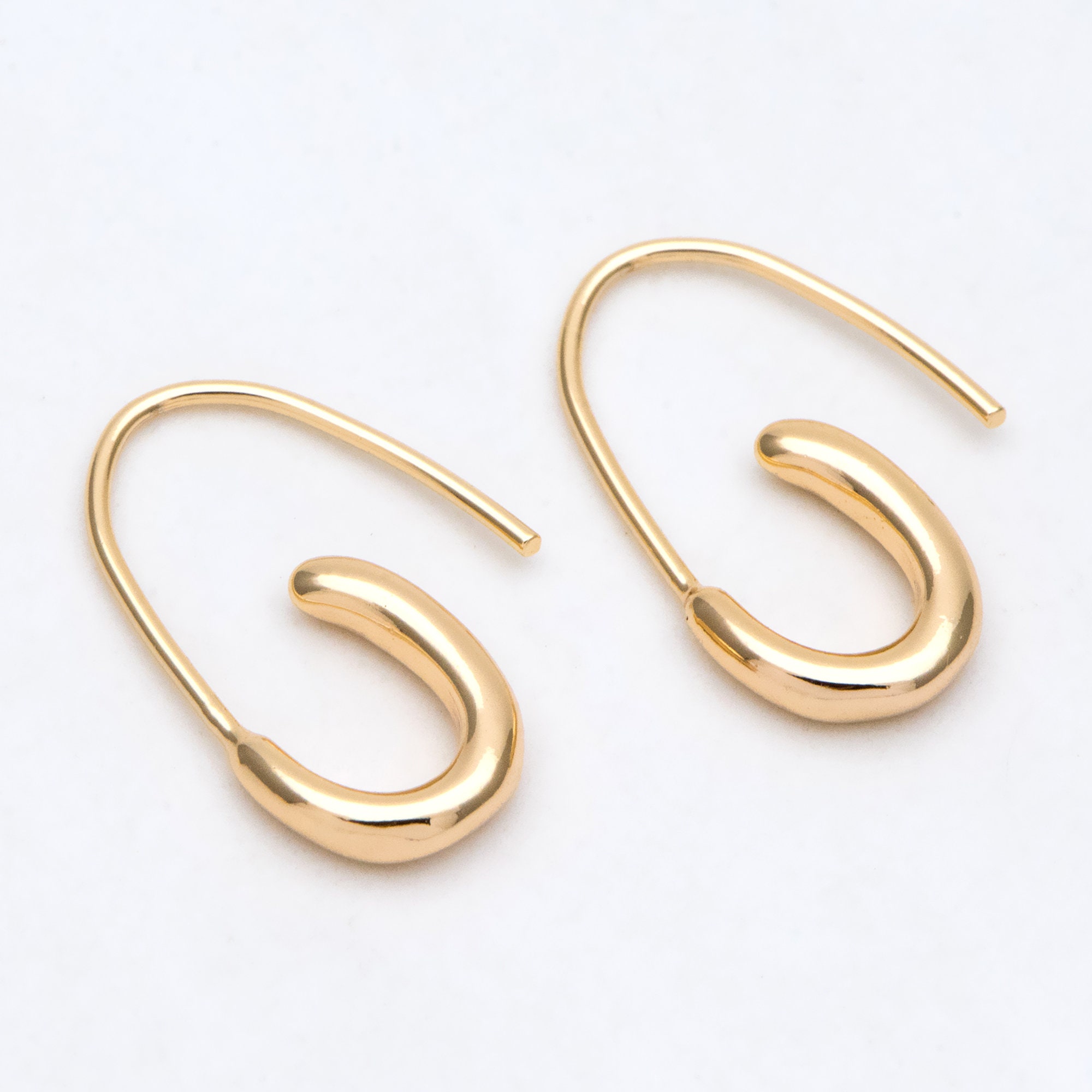 Brass Earring Hooks – Open Loop Ear Wire – 18K Real Gold Plated Brass –  DOMEDBAZAAR
