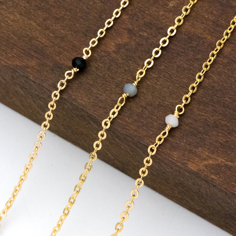 Gold Plated Brass Crystal Bead Chains 2mm Beaded Chains With Etsy