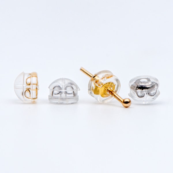 20 Stück Gold / Silber Ton Ohrmuttern 5mm, Ohrring Stopper mit Gummiabdeckungen, DIY Ohrring Zubehör Großhandel (# GB-662)