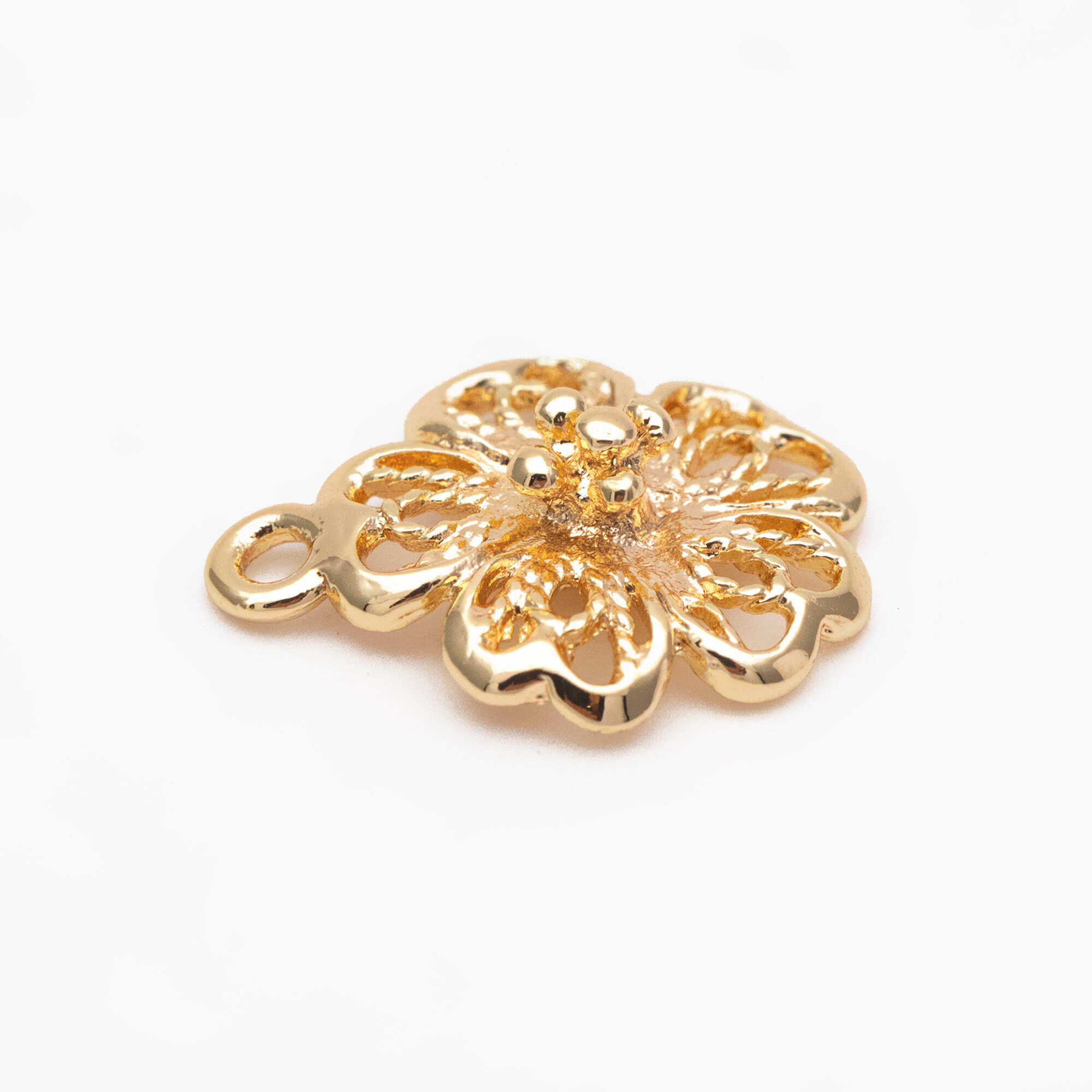 GOMAKERER 12 Pezzo di Ciondoli A Fiore Cavo, Ciondoli con Cornice Aperta in Ottone Ciondoli A Petalo con Cornice Cava per Orecchini in Resina UV Collana Bracciale Creazione di Gioielli Artigianali