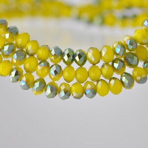 Crystal Glass Rondelle Faceted beads 2x3mm Yellow Green BZ03-22/ 125pcs image 5