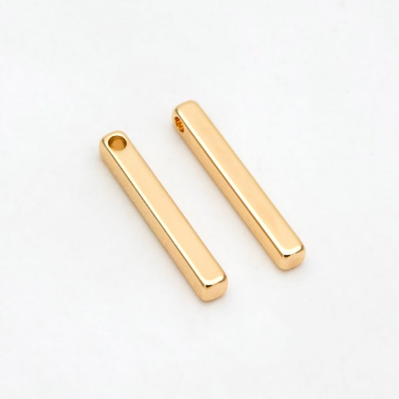 10pcs Gold Plated Brass Stick Bar Beads Charms 15mm GB-036 -  Canada