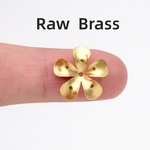 20pcs Raw Brass Floral Bead Caps 15mm, Brass Findings Wholesale  (RB-303)
