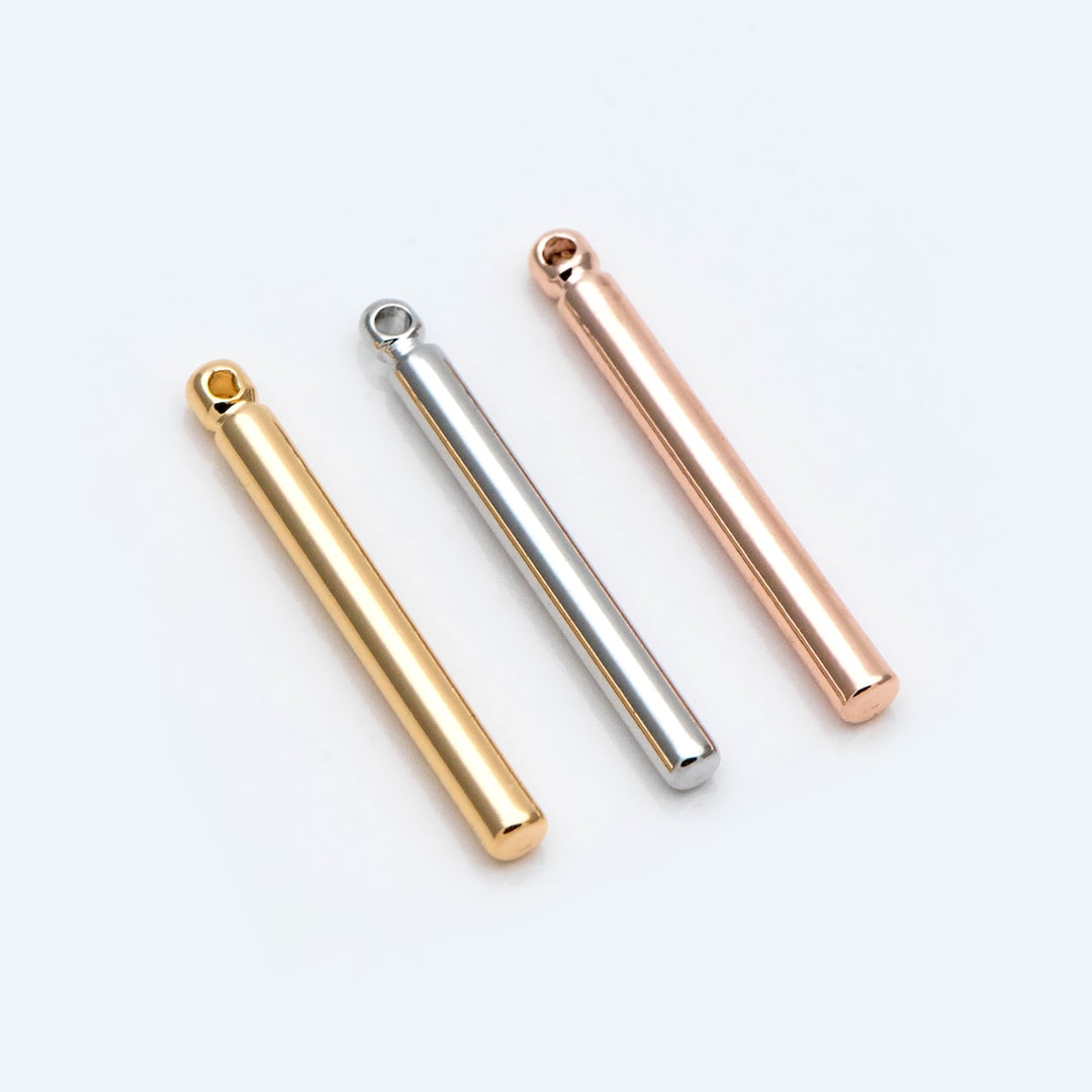 10pcs Gold/ Rhodium/ Rose Gold Tube Charms 20x2mm Gold Plated - Etsy