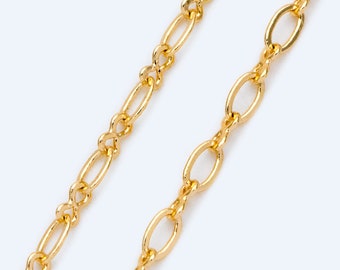 Oval Cable Chains 2mm, 18K Gold plated on Brass, Craft DIY Jewelry Chain Wholesale (#LK-385)/ 1 Meter=3.3 ft