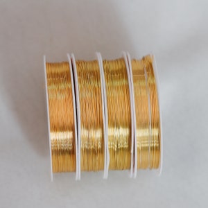 Gold/ Silver Plated Copper Wire, Craft Wrapping Supplies, 0.3-1mm, 18/ 20/ 21/ 22/ 24/ 26/ 28 Gauge Soft Wire, 1 Full Coil GB-455 image 3