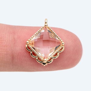 4pcs Gold Square Charm, Earring Findings, Jewelry Making, Diy Material, Jewelry Supplies (GB-2598)