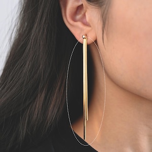 4pcs Chain Tassel Charms, Gold/ Rhodium plated Brass, Tassel Earring Components (GB-3523) image 8