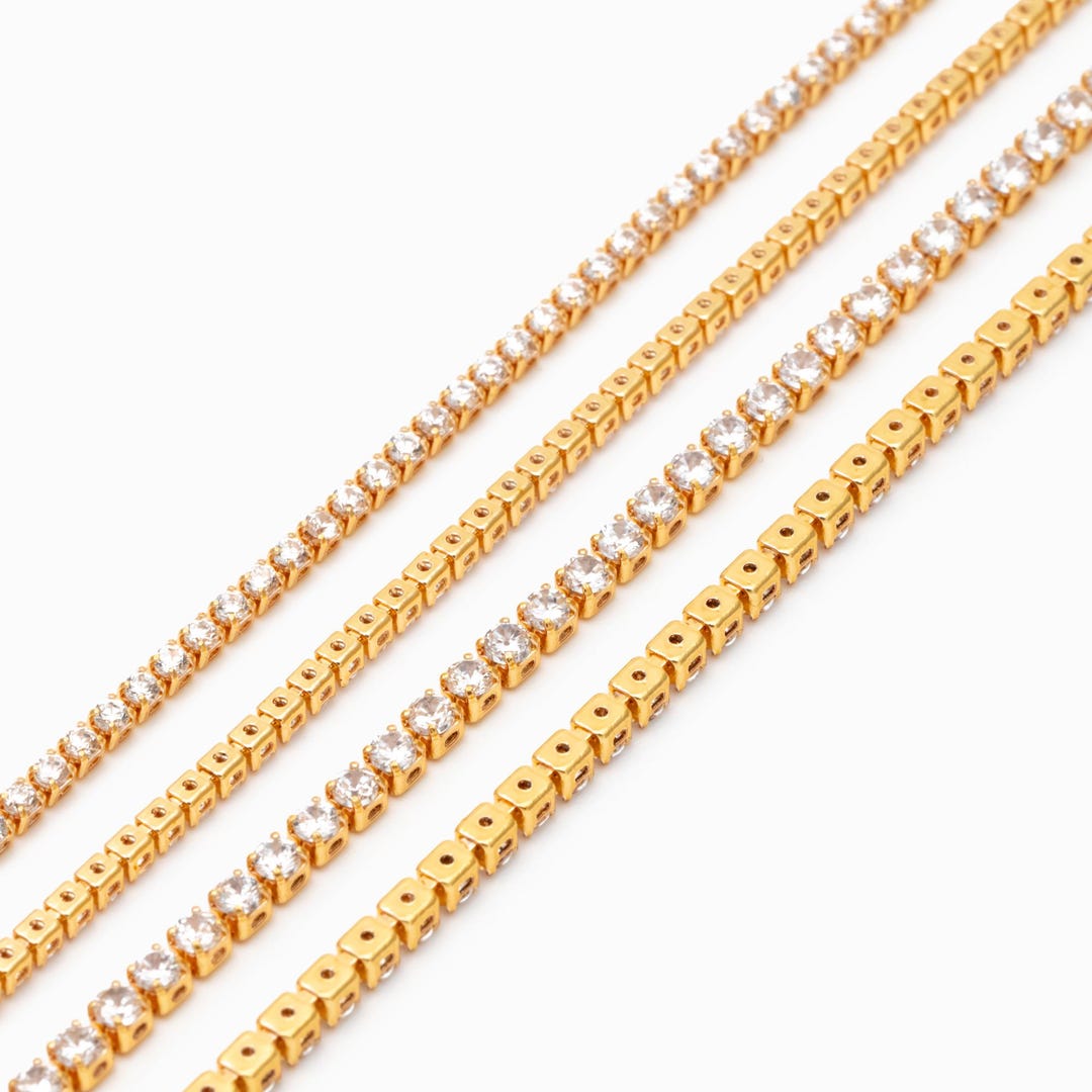 Dainty Cubic Chain, CZ Necklace Making Chain, Jewelry Making Supplies ...