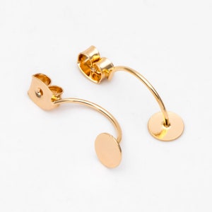 10pcs Gold plated Brass Ear Back Stoppers, Earring Nuts with Pad 6mm, Ear Jacket Jewelry Findings (#GB-3272)