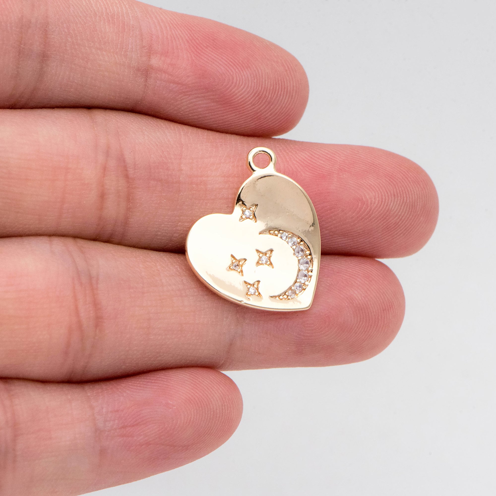 Craftdady – 64 Ciondoli Geometrici In Acciaio Inossidabile Per Orecchini E Collane Fai Da Te, Kit Completo Con Ganci E Anelli, Forme Miste (Cuore, Stella, Luna, Quadrato) - 4