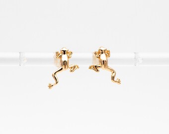 Orecchini Ear Jacket A Rana Punk Cimenexe – Oro, 3D, Fronte-retro, In Lega Resistente, Regalo Simpatico Per Donne E Ragazze