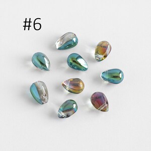 Glasdroppspärlor 9 x 6 mm, Droppformade kristallpärlor, (GM-032) / 50 pärlor #6