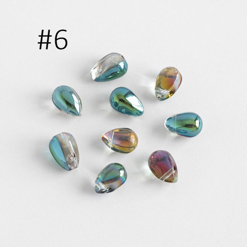 Glasdroppspärlor 9 x 6 mm, Droppformade kristallpärlor, (GM-032) / 50 pärlor #6
