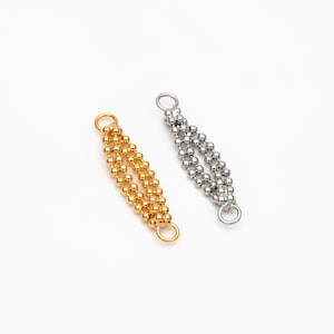 10pcs Gold/ Silver Tone Earring Chain Charm, 18K Real Gold/ Rhodium plated Brass, Earring Chain Connectors (GB-244-A)