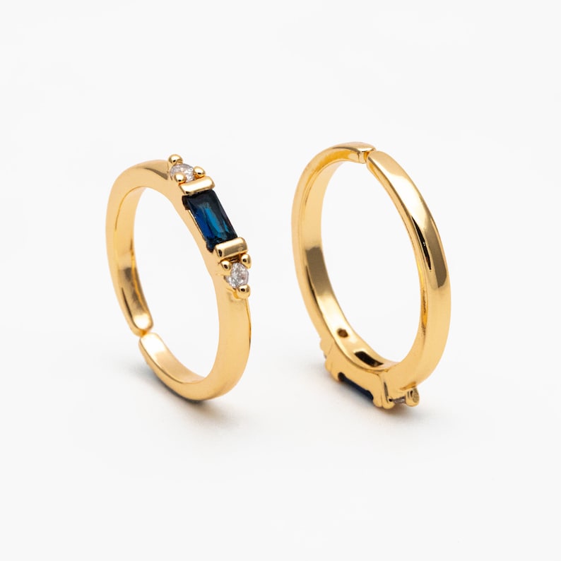 4pcs Blue CZ Ring, Modern Style Ring, Fashion Ring, Dainty Ring, Adjustable Ring GB-3859 image 1