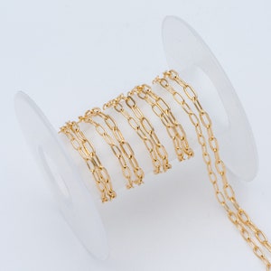 Gold plated Brass Oval Cable Chains, 2.4/ 2.8/ 3mm Wide, DIY Chain Findings Wholesale LK-287/ 1 Meter3.3 ft 画像 4