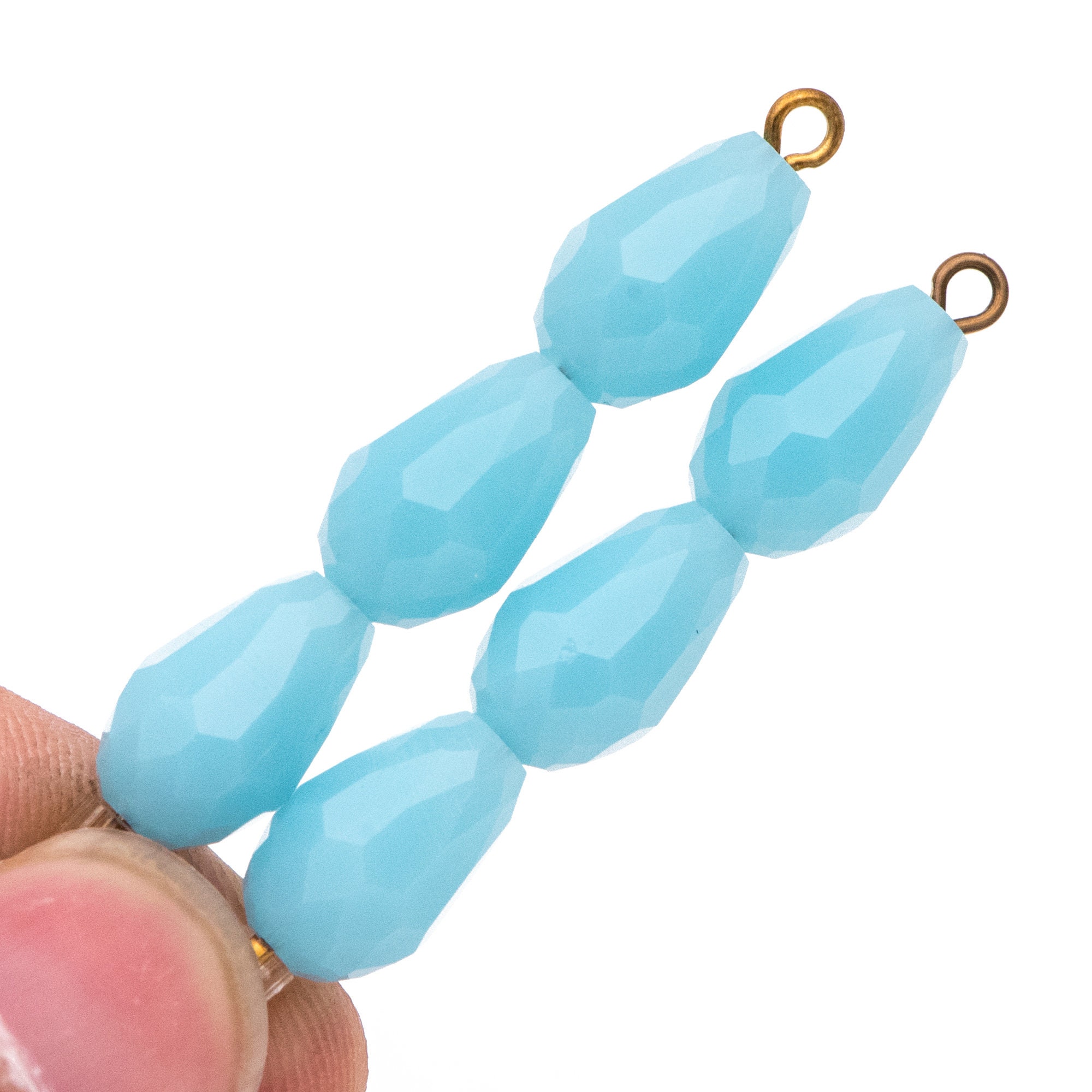 58pcs Glass Faceted Teardrop Beads 8x11mm Top Drilled Crystal Etsy