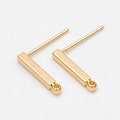 10pcs Gold Bar Ear Posts, Gold plated Brass Earring Findings, Stud Earring Components (GB-3144)