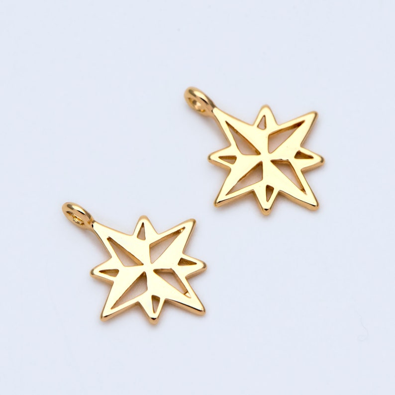 10pcs Gold Plated Brass North Star Charm 14x11mm Lead Nickel - Etsy