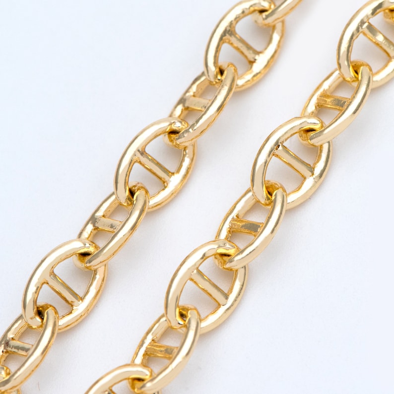 Gold plated Brass Mariner Anchor Link Chain 5.2/ 5.8/6.5mm Etsy