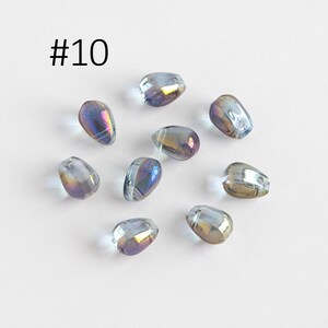 Glasdroppspärlor 9 x 6 mm, Droppformade kristallpärlor, (GM-032) / 50 pärlor #10