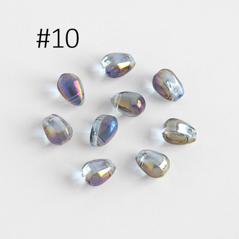 Glasdroppspärlor 9 x 6 mm, Droppformade kristallpärlor, (GM-032) / 50 pärlor #10