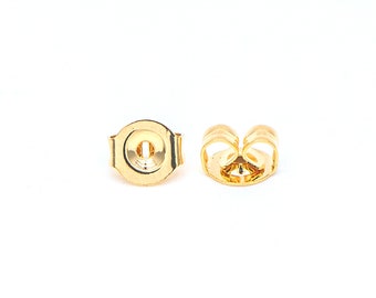 20pcs Gold plated Stainless Steel Ear Nuts, Earring Back Stoppers 5mm, Jewelry Findings Wholesale   (#GB-651)