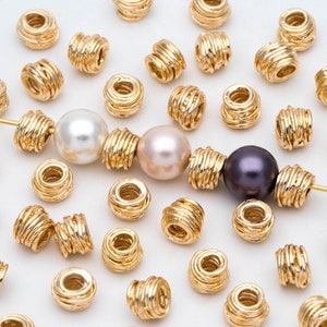 10pcs Gold/ Silver plated Brass Wire Wrap Spacer Beads, Jewelry Making Supplies Wholesale (GB-2899)