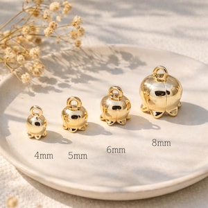 10pcs Gold Flower Charms, 18K Real Gold plated Brass, Lily Of The Valley, Flower Bead Cap (GB-3799) image 1