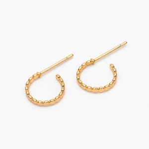 10pcs Gold Round Circle Ear Posts, Gold plated Brass, Geometric Hoop Stud Earrings GB-3719 image 2