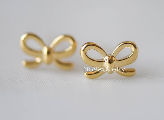 Orecchini A Fiocco In Oro 14 Carati E Rame Per Donna - Gioielli Regalo Per Ragazze, Ipoallergenici - 2