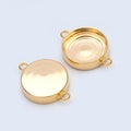 10pcs Gold/ Silver Tone Bezel Setting Connector, Blank Settings , inner 6/8/10/12mm, Gold/ Rhodium Plated Brass Cabochon Setting (GB-1061)