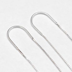 10pcs Sterling Silver Threader Earrings, .925 Silver Box Chain, Earwire Thread with Open Jump Ring CY-033 image 5