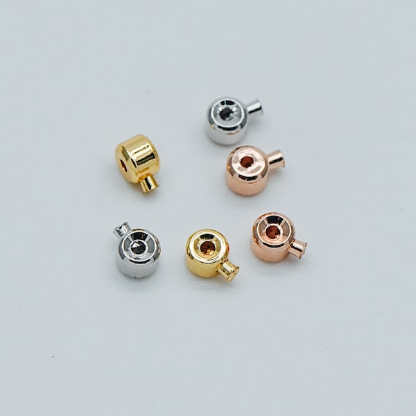 10 perles à écraser dorées/argentées/or rose, rondelles à sertir 3x2 mm, pour fil souple/cordon uniquement (GB-400)