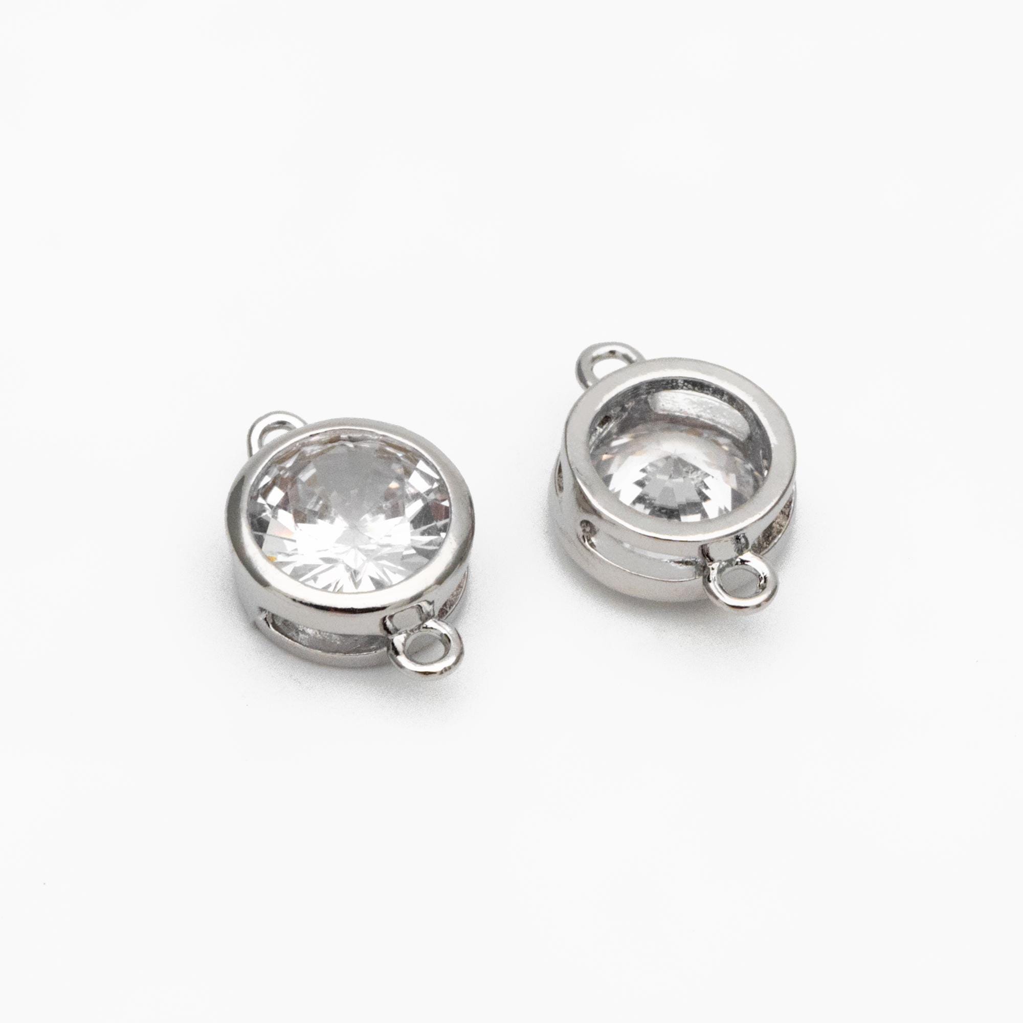 10pcs Gold/ Silver Tone Bezel Gemstone Connector 4/ 5/ 6