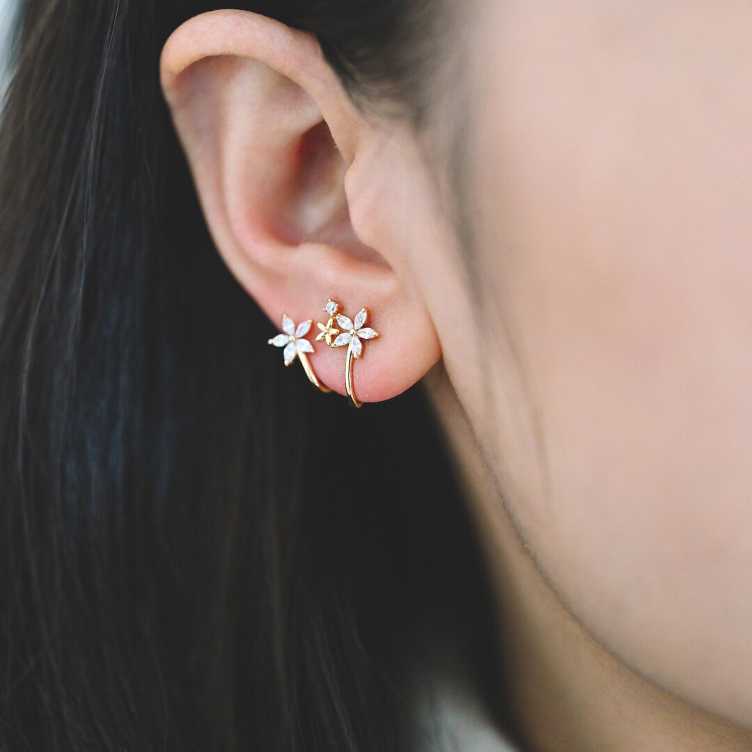人気ブランド【PAVOI】CZ Climber Stud Flat Backピアス Amazon.com: PAVOI Jewelry: Crawlers
