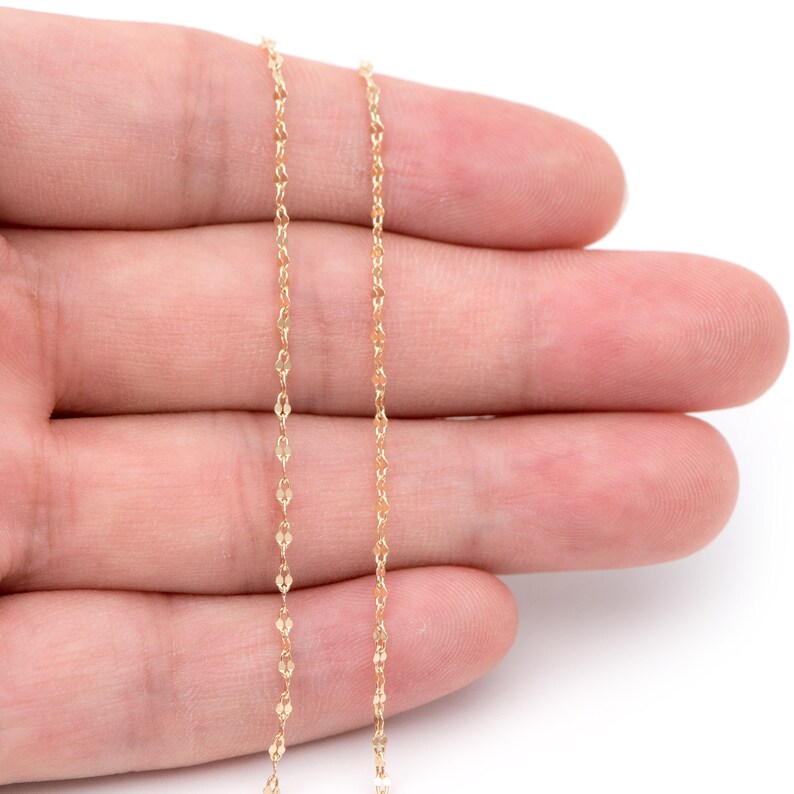 Gold Flat Cable Chains 1.6/ 2.2mm 18K Gold plated Brass Etsy