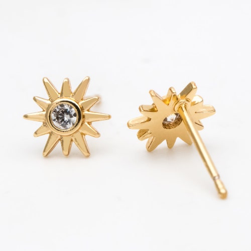 10pcs Gold Plated Brass Star Ear Stud Posts Earring - Etsy