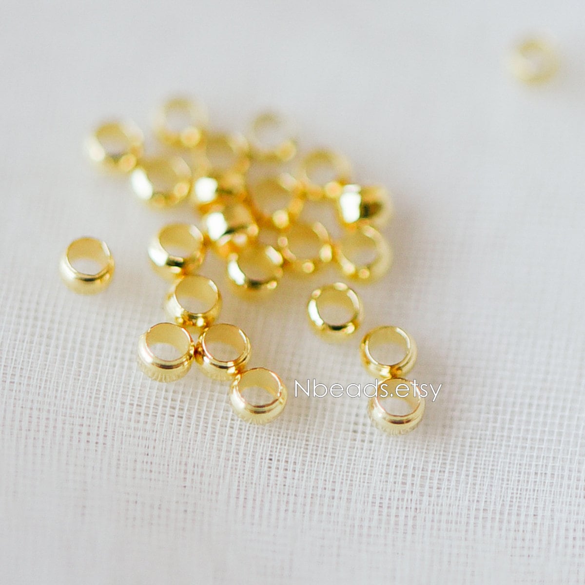 Wholesale 2.5mm Crimp Beads 18K Gold Plated Crimp End Beads For Jewelry  Making Supplies