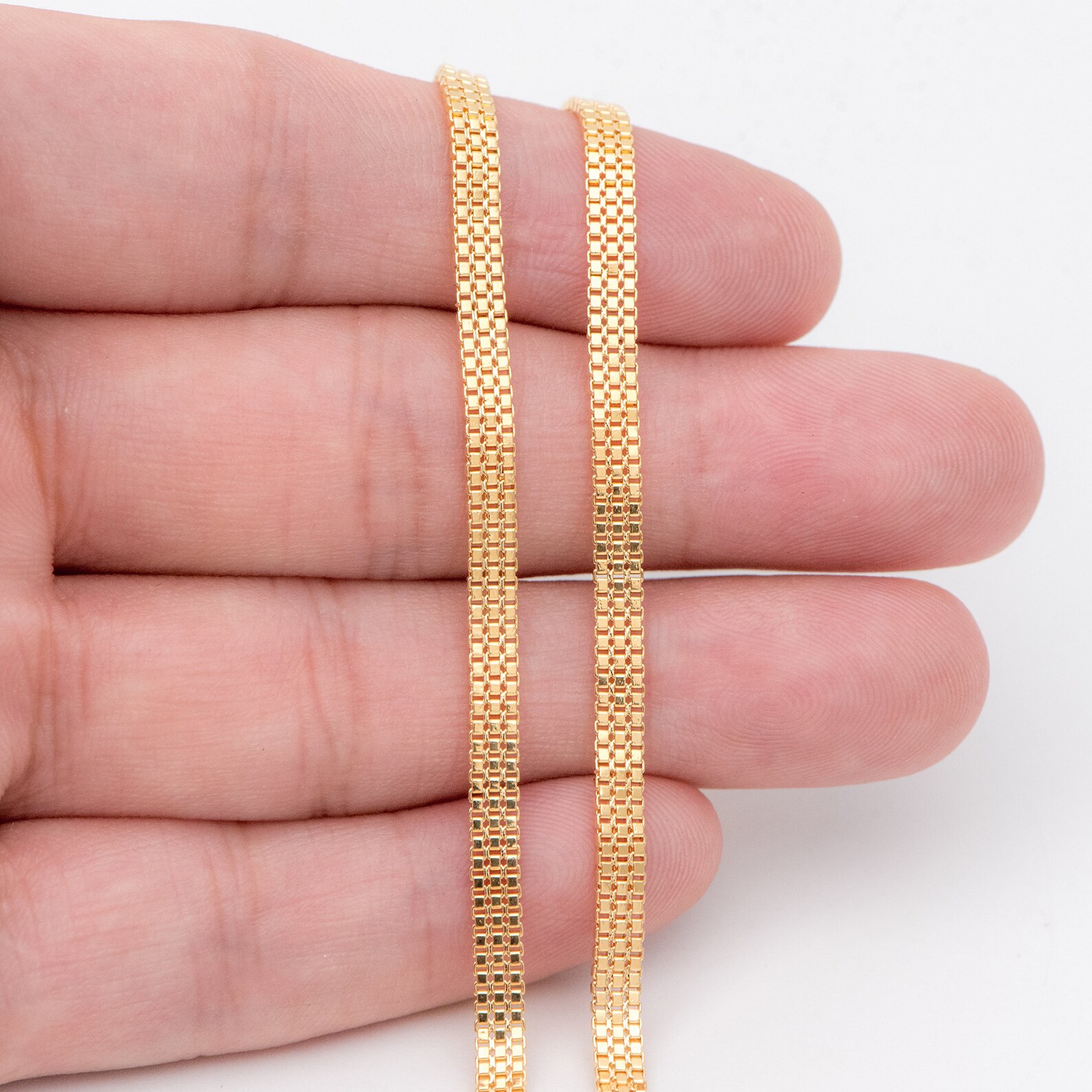 Gold plated Brass Box Chain Wholesale Craft Jewelry