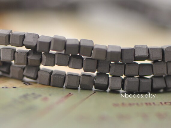 190 Beads Faceted Glass Cube 2mm Tiny Crystal Spacer Beads Matte